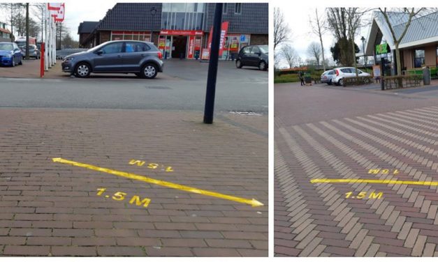 Politiestudenten brengen 1,5 meter tags aan in Staphorst, Steenwijk en Giethoorn