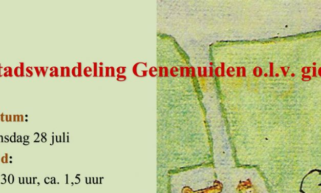 Stadswandeling Genemuiden o.l.v. gids dinsdag 28 juli