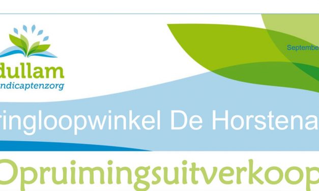Opruimingsuitverkoop bij Kringloopwinkel De Horstenaar