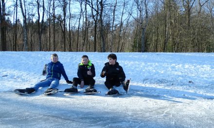 Lekker schaatsen op de bosvijver