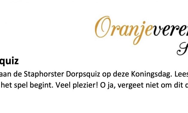 Staphorster Dorpsquiz (speluitleg en omschrijving)