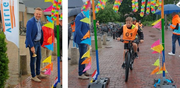 Kinderen doen praktisch fietsexamen