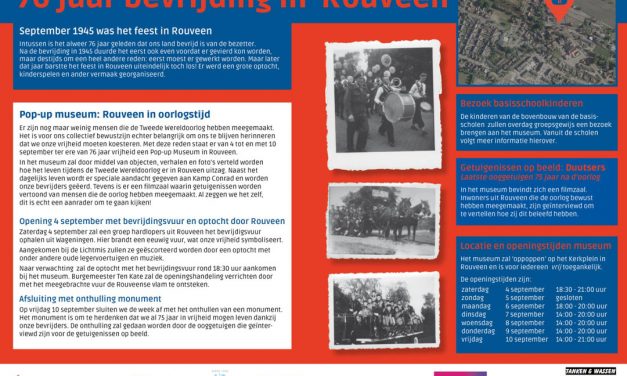 Bevrijdingsvuur komt zaterdag 4 september aan bij Pop-up museum in Rouveen