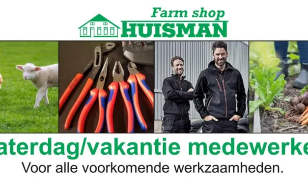 FARM SHOP HUISMAN ZOEKT VERKOOPMEDEWERKER (JUNIOR FULL/PART-TIME)