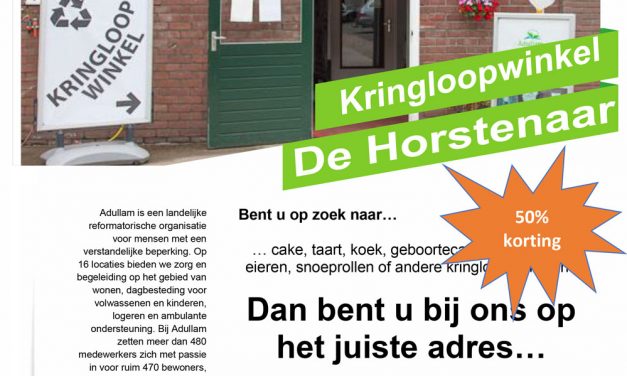 Tot en met 21 mei 50% korting bij de Horstenaar