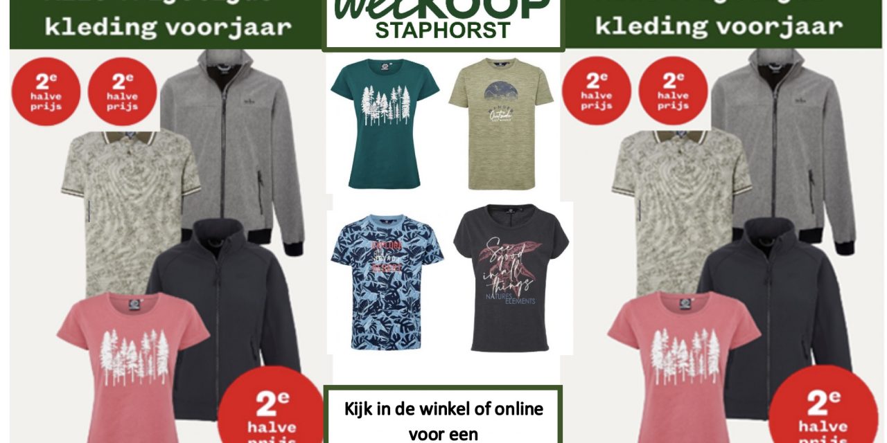 Alle Vrijetijdskleding Voorjaar 2e halve prijs bij Welkoop