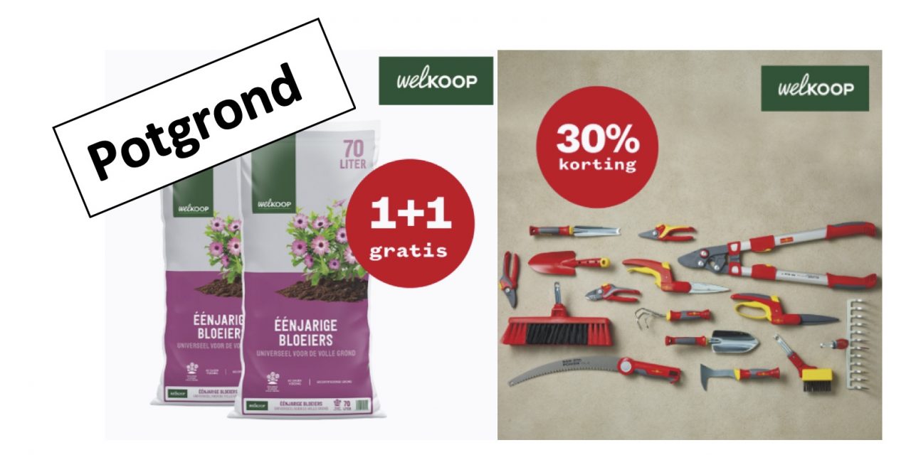 Potgrond en WOLF-Garten actie bij Welkoop