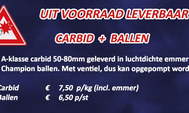 Carbid en ballen uit voorraad leverbaar