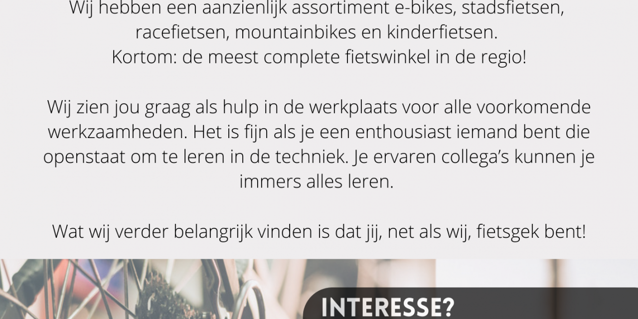 Vacature – Leerling Fietsmonteur