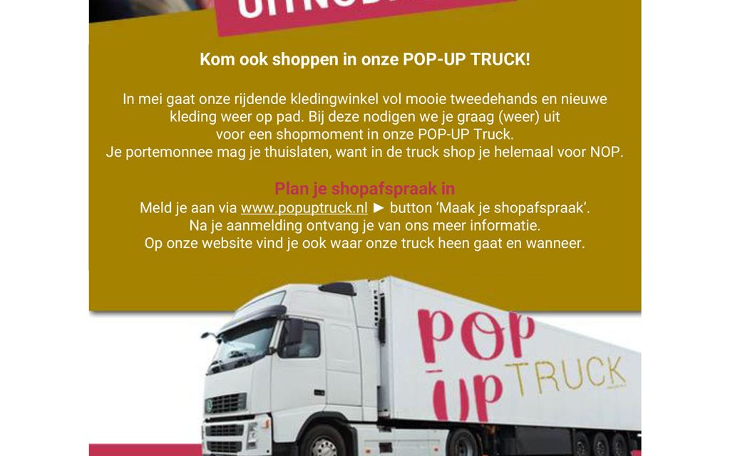 Kom ook shoppen in de POP UP Truck van Stichting JY