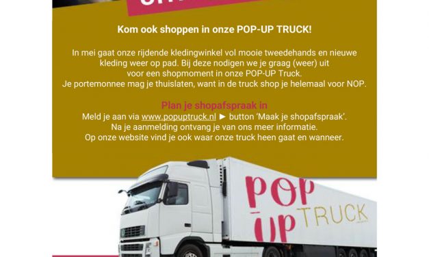 Kom ook shoppen in de POP UP Truck van Stichting JY