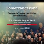Vrijdag 30 juni: zomerzangavond Christelijk Mannenkoor Staphorst