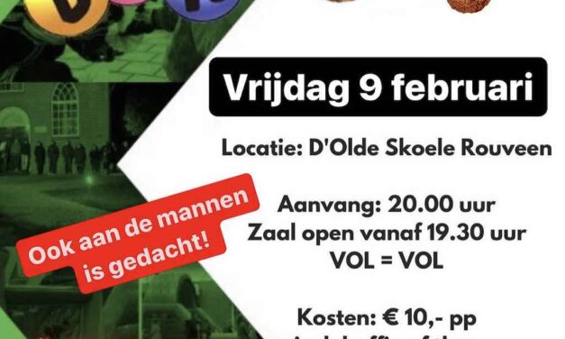 Morgenavond Bingo bij D’ Olde Skoele