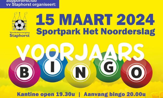 Supportersclub vv Staphorst organiseert: de Voorjaarsbingo