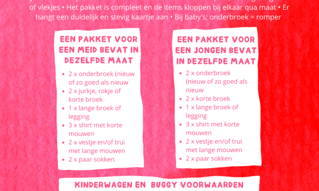 Inzameling kinderkledingpakketten en kinderwagens t/m 11 april