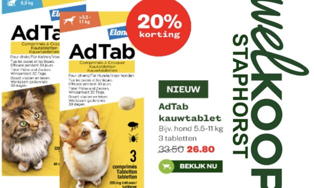 NIEUW! Nu ook kauwtabletten tegen vlooien en teken bij Welkoop Staphorst