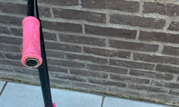 Gezocht roze/zwarte stuntstep (merk Amigo)