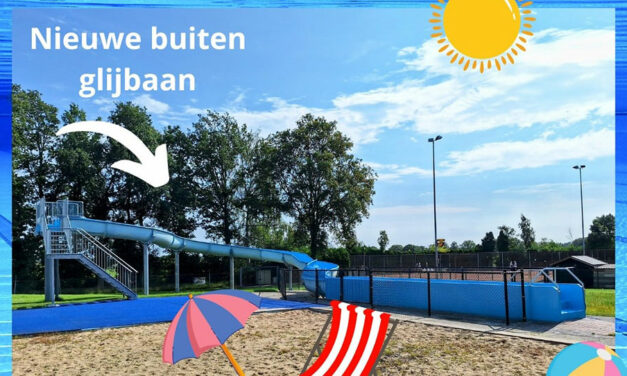 Kom glijden op de nieuwe buiten glijbaan