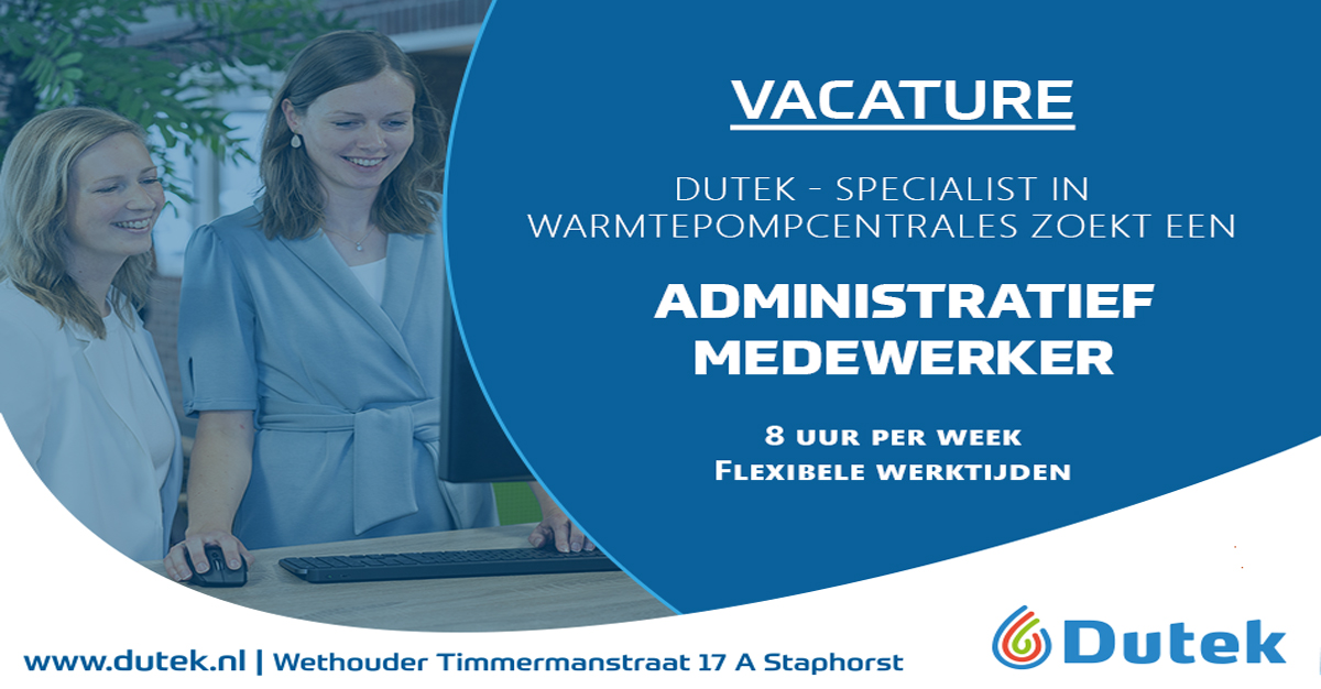 Administratief Medewerker – 8 uur per week