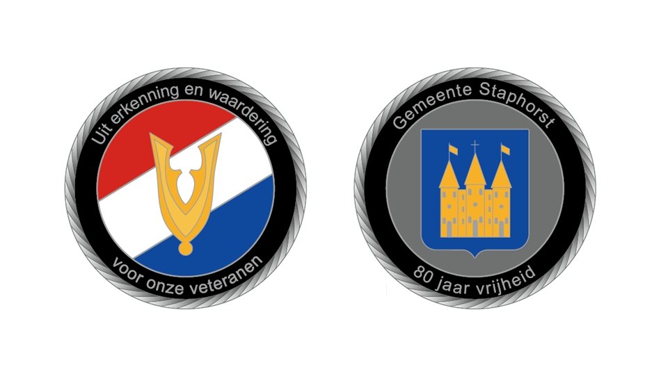 Veteranen ontvangen gemeentelijke munt vanwege ’80 jaar vrijheid’