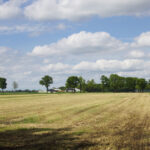 Mooie wolken boven leeg land