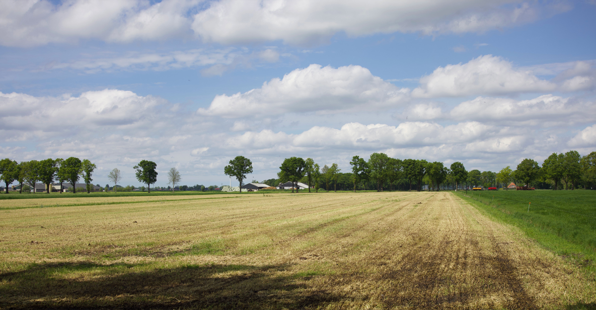 Mooie wolken boven leeg land