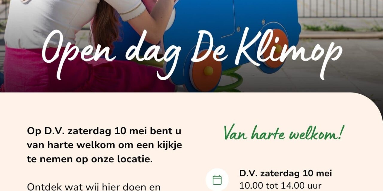 Open dag D.V 10 mei KDC de Klimop 