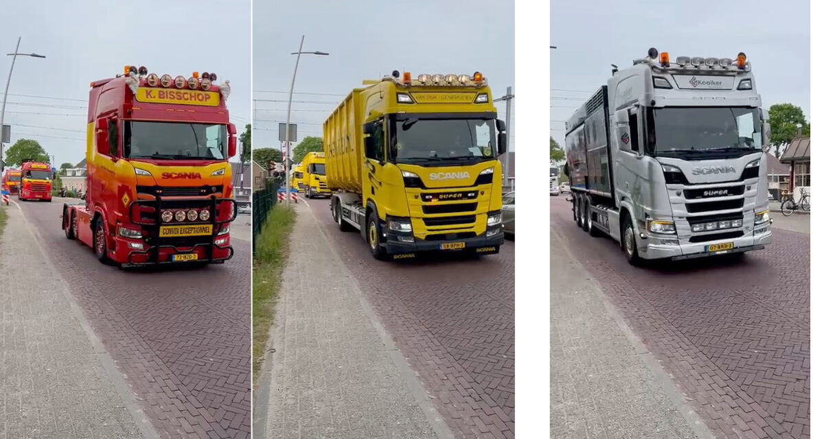 100 vrachtwagen doen mee aan de konvooitocht