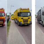 100 vrachtwagen doen mee aan de konvooitocht