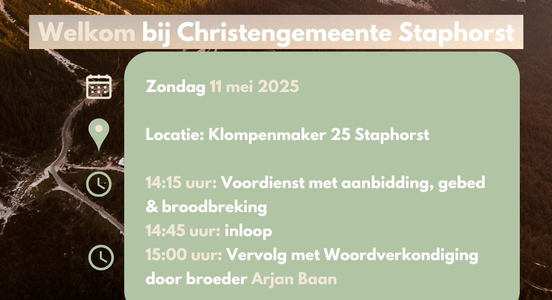 ‘Van vermoeid naar vruchtbaar’ bij Christengemeente Staphorst