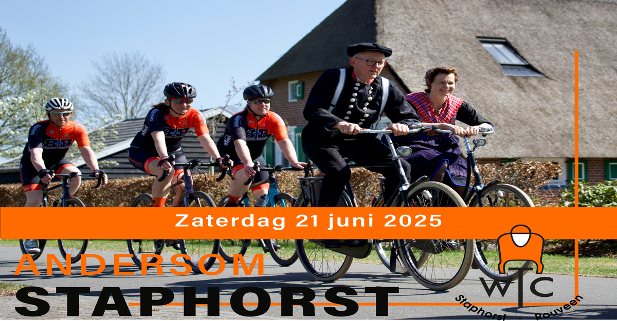 Fietsevenement ‘Anders om Staphorst’ op 21 juni: ontdek Staphorst in een nieuw jasje