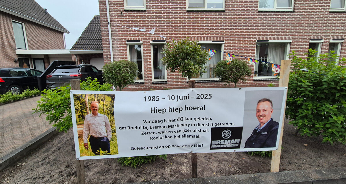 Roelof 40 jaar in dienst bij Breman Machinery