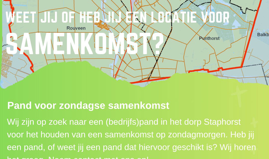 Locatie samenkomst gezocht
