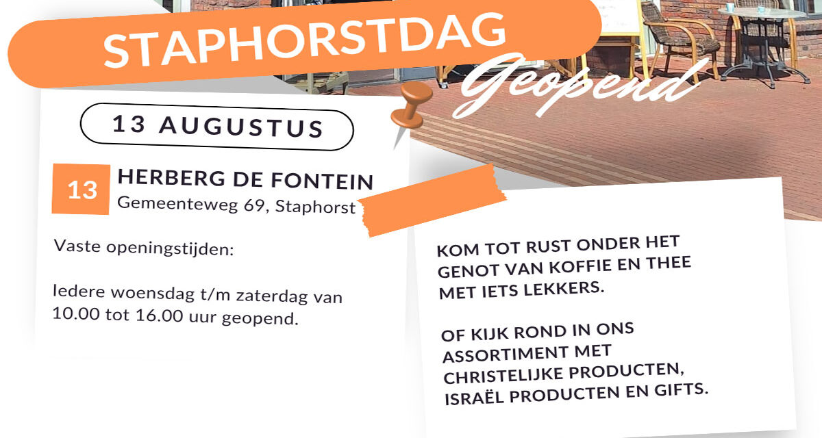 Expositie op Staphorstdag 13 augustus in herberg de Fontein