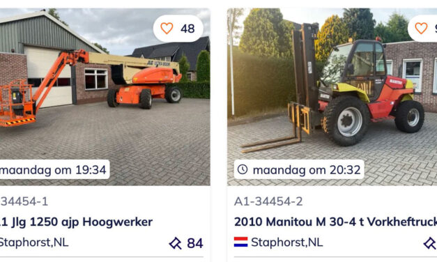 Bekijk deze geweldige veiling: Heftrucks, hoogwerkers, grondverzet machines, uitrustingsstukken en onderdelen