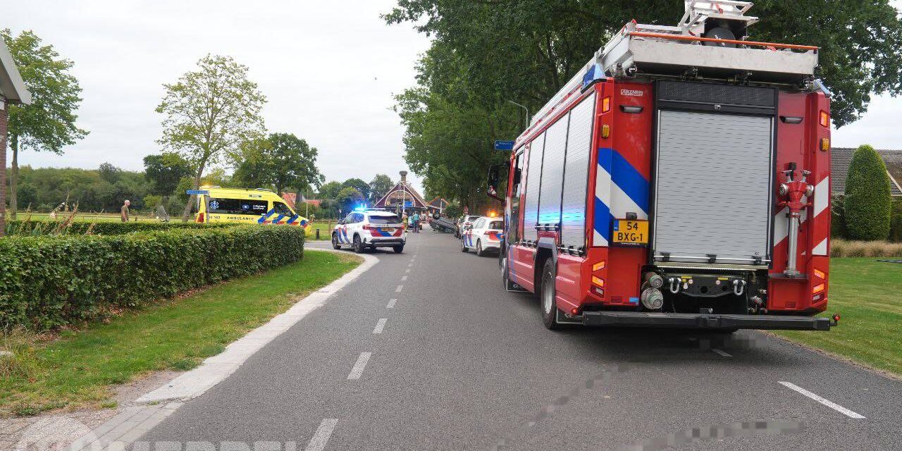 Auto slaat over de kop bij eenzijdig ongeval in Staphorst