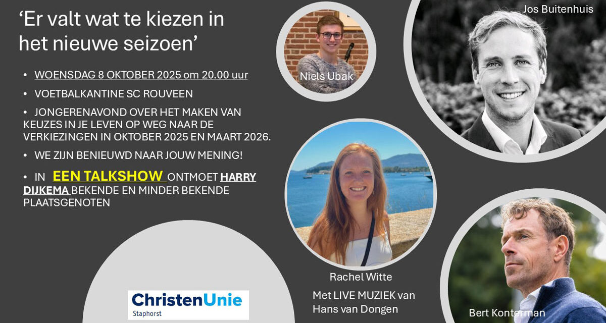 Jongerenavond ‘Er valt wat te kiezen in het nieuwe seizoen’