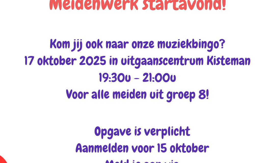 Ook dit seizoen gaat het meidenwerk weer van start!