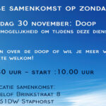 Zondag 30 november samenkomst over de doop bij gemeente volg Jezus – Staphorst