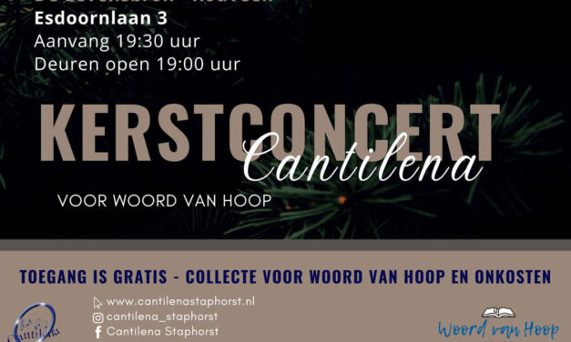 Kerstconcert Cantilena in Rouveen op D.V. vrijdag 12 december 2025