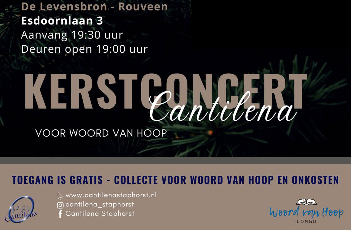 Kerstconcert Cantilena in Rouveen op D.V. vrijdag 12 december 2025