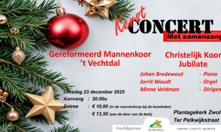 Kerstconcert Geref. Mannenkoor `t Vechtdal en Christelijk koor “Jubilate”