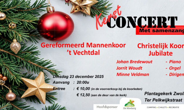 Kerstconcert Geref. Mannenkoor `t Vechtdal en Christelijk koor “Jubilate”