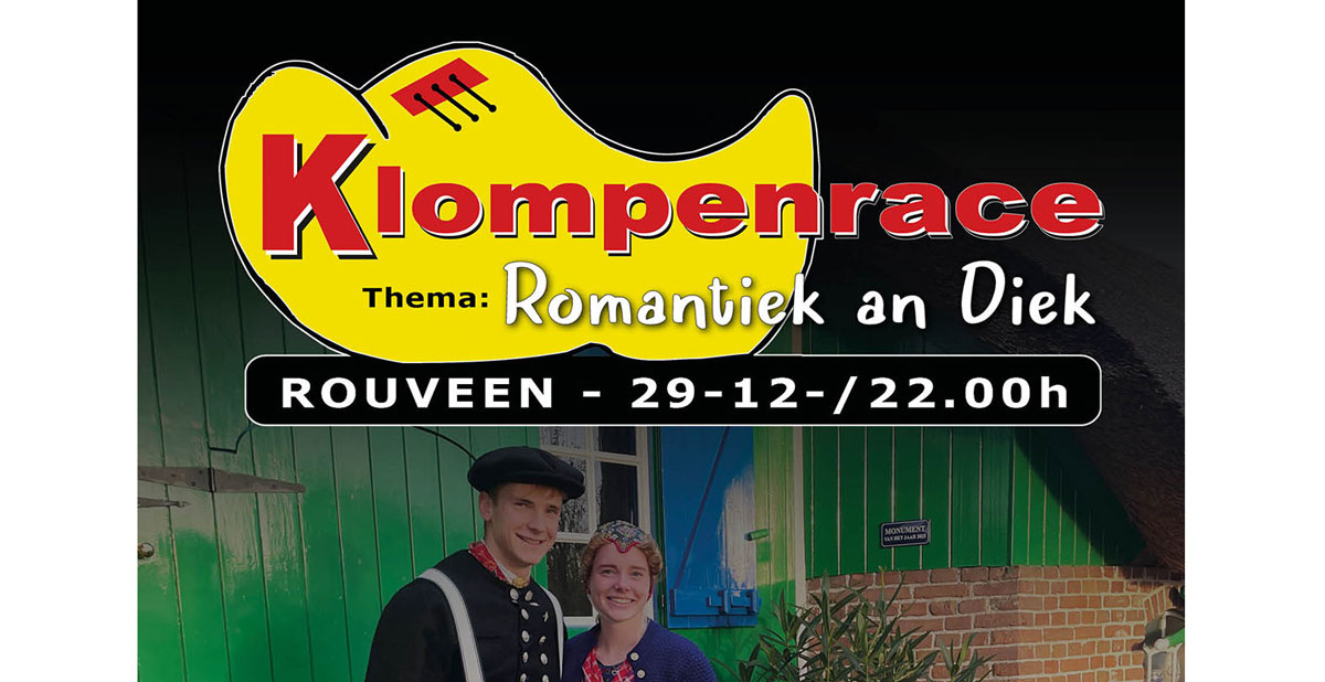Klompenrace 2025:  “Romantiek an Diek!!”