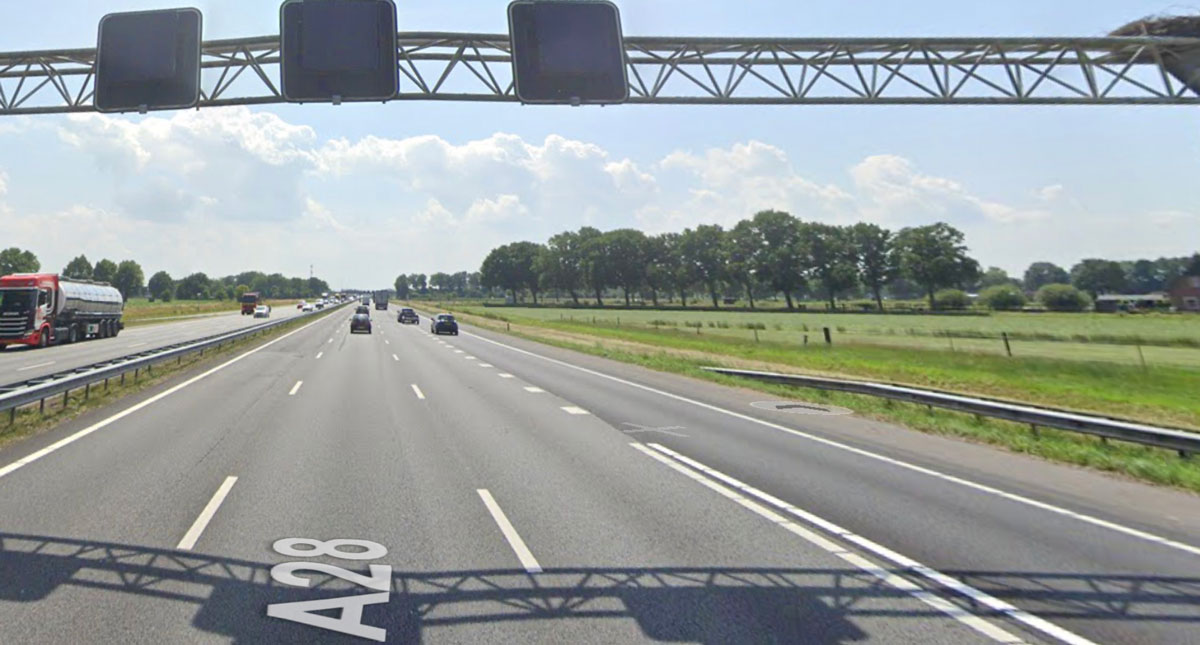 Op- en afritten A28 bij Staphorst op 18 en 19 december gesloten wegens onderhoud