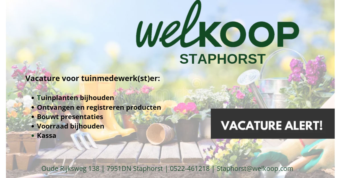 Vacature alert bij Welkoop Staphorst