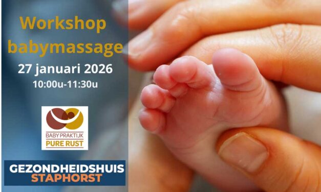Workshop babymassage van Babypraktijk Pure Rust in Gezondheidshuis Staphorst