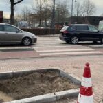 Bomen rondom rotonde leggen loodje