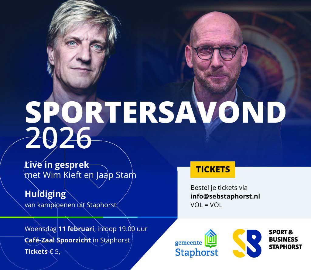 Sportersavond Spoorzicht Staphorst: huldiging kampioenen en inspirerende gesprekken