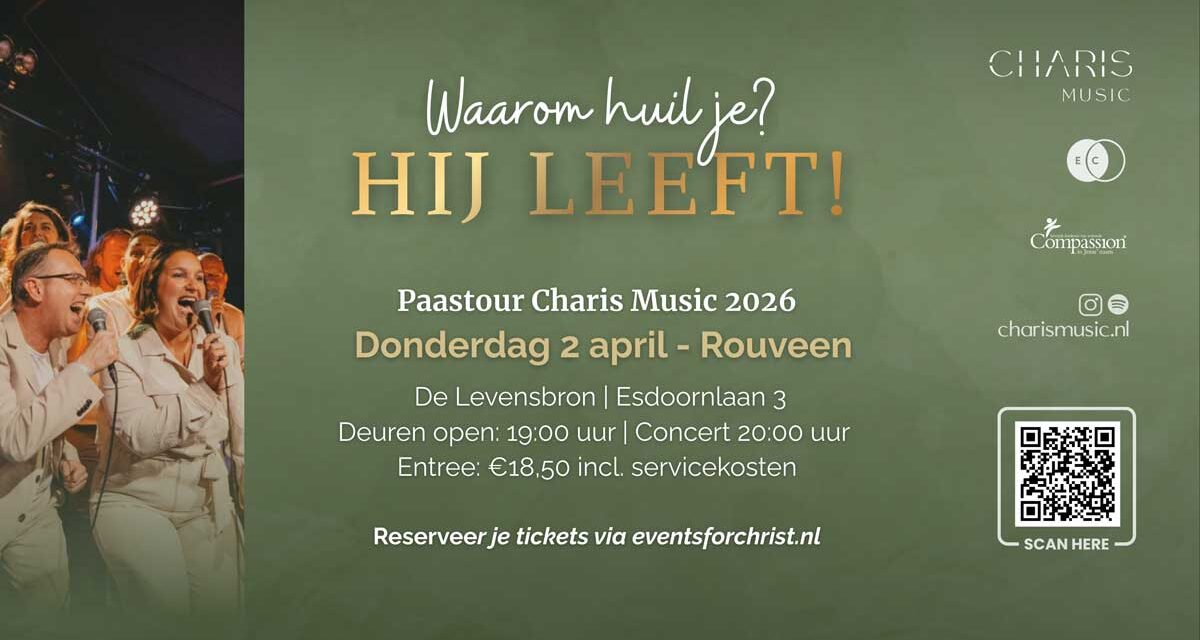 Paastour Charis Music 2026 doet Rouveen aan